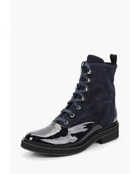 Женские темно-синие замшевые ботинки на шнуровке от Madeleine