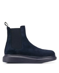 Мужские темно-синие замшевые ботинки челси от Alexander McQueen