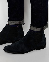 Мужские темно-синие замшевые ботинки челси от Base London