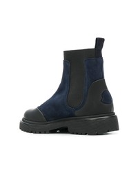 Женские темно-синие замшевые ботинки челси от Moncler