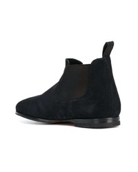 Мужские темно-синие замшевые ботинки челси от Santoni