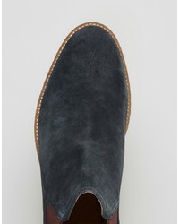 Мужские темно-синие замшевые ботинки челси от Base London