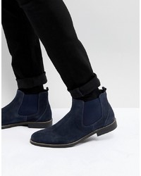 Мужские темно-синие замшевые ботинки челси от Pier One