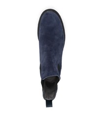 Мужские темно-синие замшевые ботинки челси от Pollini