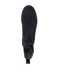 Мужские темно-синие замшевые ботинки челси от Pollini