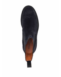 Мужские темно-синие замшевые ботинки челси от Santoni