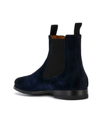 Мужские темно-синие замшевые ботинки челси от Santoni
