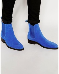 Мужские темно-синие замшевые ботинки челси от Windsor Smith