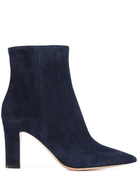 Женские темно-синие замшевые ботинки от Gianvito Rossi