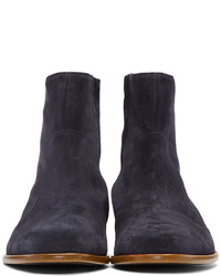 Мужские темно-синие замшевые ботинки от Robert Geller