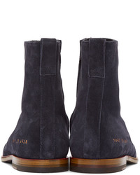 Мужские темно-синие замшевые ботинки от Robert Geller