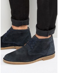 Мужские темно-синие замшевые ботинки от Selected