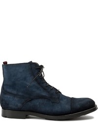 Мужские темно-синие замшевые ботинки от Silvano Sassetti