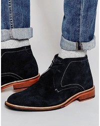 Мужские темно-синие замшевые ботинки от Ted Baker