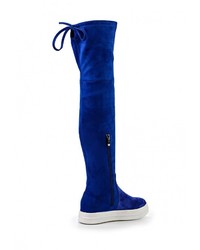 Темно-синие замшевые ботфорты от Grand Style