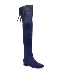 Темно-синие замшевые ботфорты от Stuart Weitzman