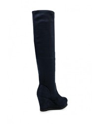 Темно-синие замшевые ботфорты от Wellspring