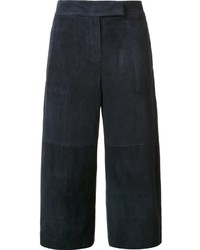 Темно-синие замшевые брюки-кюлоты от Brunello Cucinelli