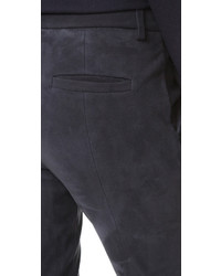 Женские темно-синие замшевые брюки от Tibi