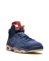 Мужские темно-синие замшевые высокие кеды от Jordan