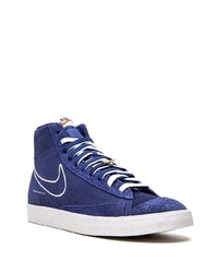Мужские темно-синие замшевые высокие кеды от Nike