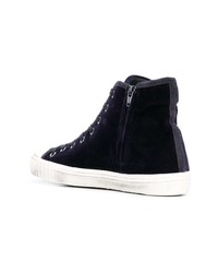 Мужские темно-синие замшевые высокие кеды от Philippe Model