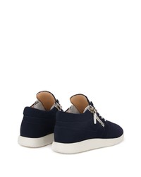 Мужские темно-синие замшевые высокие кеды от Giuseppe Zanotti