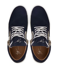 Мужские темно-синие замшевые высокие кеды от Giuseppe Zanotti