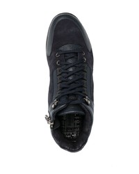 Мужские темно-синие замшевые высокие кеды от Baldinini