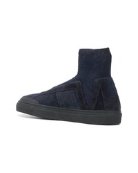 Женские темно-синие замшевые высокие кеды от Mr & Mrs Italy