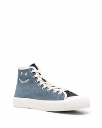 Мужские темно-синие замшевые высокие кеды от PS Paul Smith