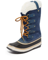 Женские темно-синие замшевые зимние ботинки от Sorel