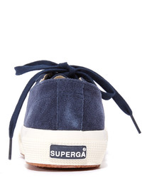 Женские темно-синие замшевые кеды от Superga