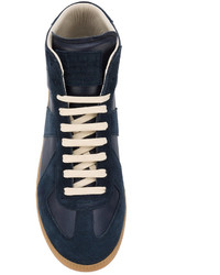 Мужские темно-синие замшевые кеды от Maison Margiela