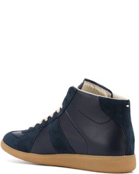 Мужские темно-синие замшевые кеды от Maison Margiela