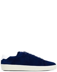Мужские темно-синие замшевые кеды от Saint Laurent