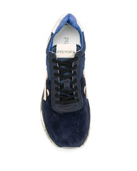 Мужские темно-синие замшевые кроссовки от Premiata
