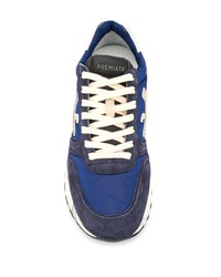 Мужские темно-синие замшевые кроссовки от Premiata