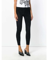 Темно-синие замшевые леггинсы от Stouls