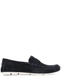 Мужские темно-синие замшевые лоферы от Armani Jeans