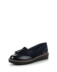 Женские темно-синие замшевые лоферы от Buonarotti