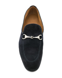 Мужские темно-синие замшевые лоферы от Doucal's
