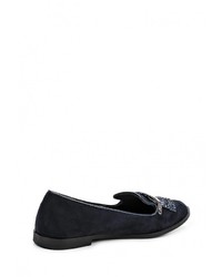 Женские темно-синие замшевые лоферы от Ideal