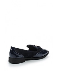 Женские темно-синие замшевые лоферы от Queen Vivi