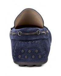 Мужские темно-синие замшевые мокасины от Ecco