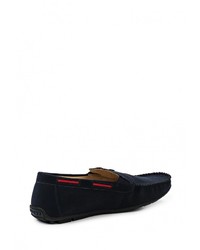 Мужские темно-синие замшевые мокасины от Instreet