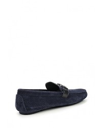 Мужские темно-синие замшевые мокасины от Roberto Cavalli