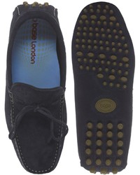 Мужские темно-синие замшевые мокасины от Base London