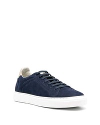 Мужские темно-синие замшевые низкие кеды от Brunello Cucinelli