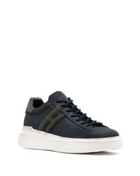 Мужские темно-синие замшевые низкие кеды от Hogan